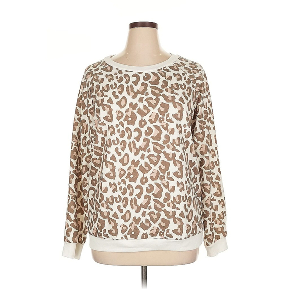 ECOWISH Tops - Women's ECOWISH Leopard Print Sweatshirt Size L